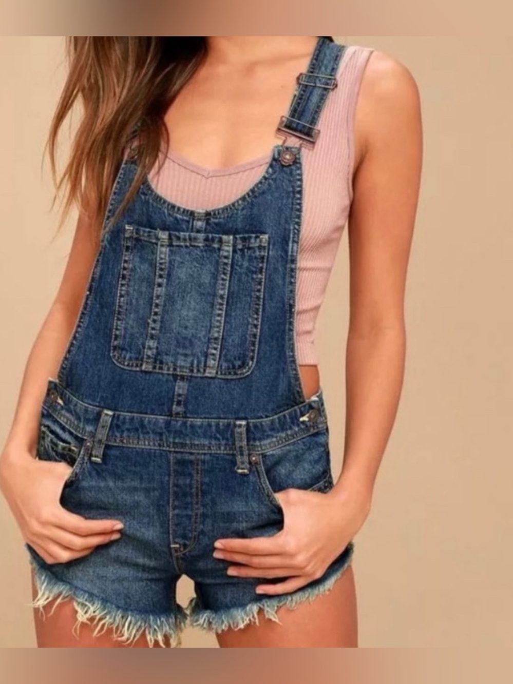 Free People / We the Free Denim Short Overalls Size 27